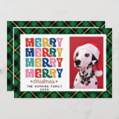 カスタムフォトクカラフルリスマスフラットホリデーカード シーズンカード (正面/裏面)