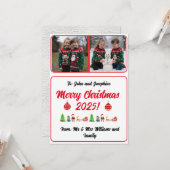 カスタムフォトクリスマスカード 2枚の写真入り カード (正面/裏面インサイチュ)