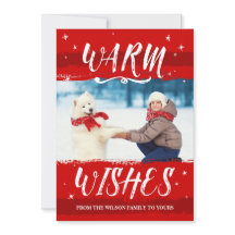 カスタムフォトクリスマスカード – Warm Wishes 2017