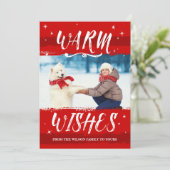 カスタムフォトクリスマスカード – Warm Wishes 2017 シーズンカード (スタンド正面)