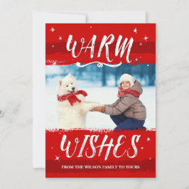 カスタムフォトクリスマスカード – Warm Wishes 2017 シーズンカード