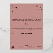 カスタムフォトクリスマススターズフォイルホリデーカード 箔シーズンカード (裏面)