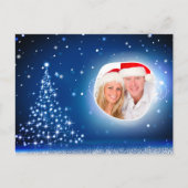 カスタムフォトクリスマスツリー雪2サイドデザイン シーズンポストカード (正面)