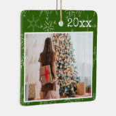 カスタムフォトクリスマス セラミックオーナメント (右)
