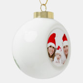 カスタムフォトクリスマス セラミックボールオーナメント (左)