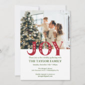 カスタムフォトクリスマスJOYホリデーパーティー 招待状 (正面)