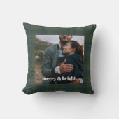 カスタムフォトクリスマメリース&ブライト | モダン クッション (正面)