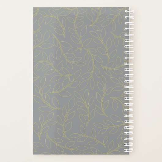 カスタムフォトグモダンレイ&イエローウェディング月次 プランナー手帳 (裏面)