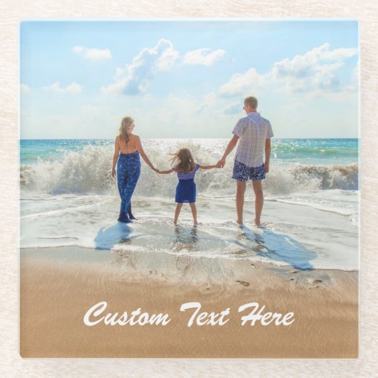 カスタムフォトグラスコースターあなたの写真と文字 ガラスコースター (正面)