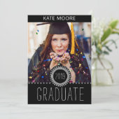 カスタムフォトグラッドキャップ及びガウンパーティー 招待状 (スタンド正面)