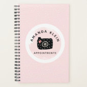 カスタムフォトグラファー カメラ ロゴ 予約帳 プランナー手帳 (正面)