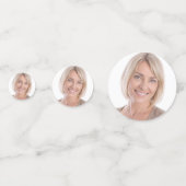 カスタムフォトグラムブルーグリッタードリップ40歳の誕生日 コンフェッティ (裏面)