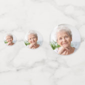 カスタムフォトグラムブルーグリッタードリップ80誕生日 コンフェッティ (裏面)