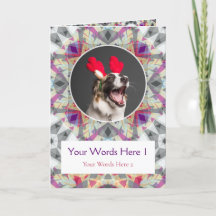 カスタムフォトグリーティンググレーパープルクリスマススター