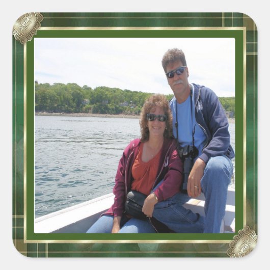 カスタムフォトグリーンアンティークフレームDIY, ZYPI スクエアシール (正面)