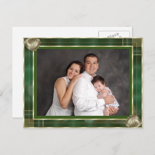 カスタムフォトグリーンアンティークフレームDIY, ZYPI ポストカード (正面/裏面)