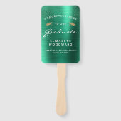 カスタムフォトグリーン金属白色金ゴールド卒業 ハンドファン (正面)