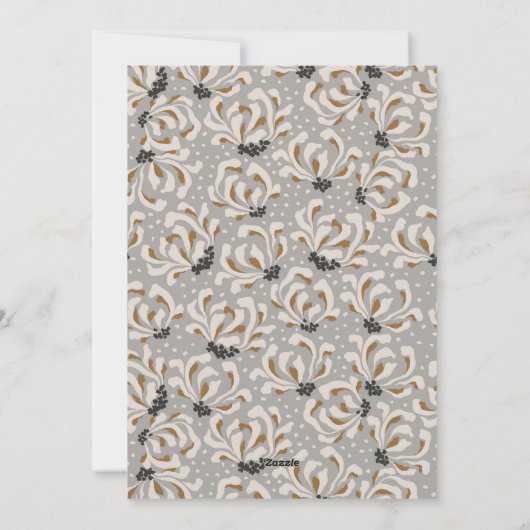 カスタムフォトグレイエレガントアート新年 シーズンカード (裏面)