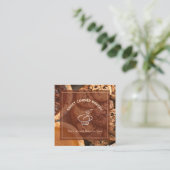 カスタムフォトケーキベーカリーロゴQRコード スクエア名刺 (スタンド正面)