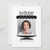 カスタムフォトケーキ30歳の招待状 招待状 (裏面)