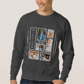 カスタムフォトコラパーソナライズされたージュマンズダークグレー スウェットシャツ (正面)