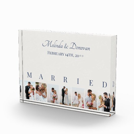 カスタムフォトコラージオフホワイト7写真結婚ズ フォトブロック (右)
