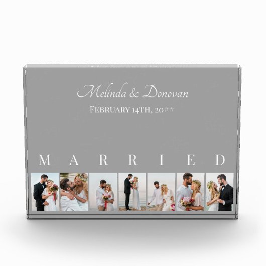 カスタムフォトコラージグレイ7写真結婚ズ フォトブロック (正面)