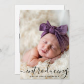 カスタムフォトコラージスクリプトオーバーレイベビー誕生An 案内状 (正面/裏面)