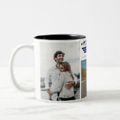 カスタムフォトコラージフラスコ6枚の写真と文字 ツートーンマグカップ (左)