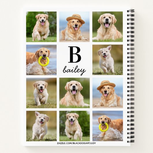 カスタムフォトコラージュおもしろいモノグラム独自の作成 ノートブック (裏面)