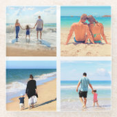 カスタムフォトコラージュお気に入りのガラスコースター ガラスコースター (正面)