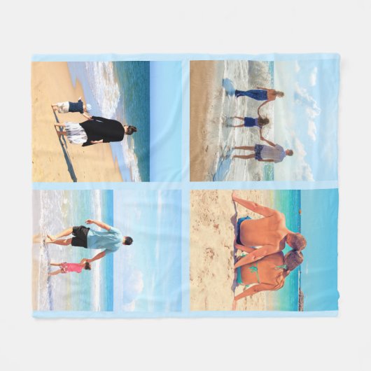 カスタムフォトコラージュお気に入りのフリースブランケット フリースブランケット (正面(横))
