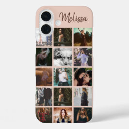 カスタムフォトコラージュと名前の友だち思い出 iPhone 16 PLUSケース