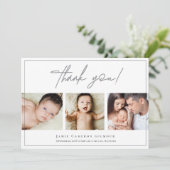 カスタムフォトコラージュシンプルベビー サンキューカード (スタンド正面)