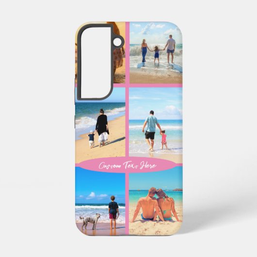 カスタムフォトコラージュテキストSamsungまたはiPhoneケース Samsung Galaxyケース (裏面)