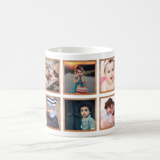 カスタムフォトコラージュトレンディーバラ金ゴールド コーヒーマグカップ (中央)