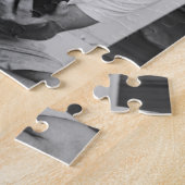 カスタムフォトコラージュパパハッピー初めてのクリスマス ジグソーパズル (側面)