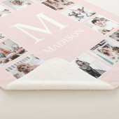 カスタムフォトコラージュパーソナライズされたピンク シェルパブランケット (3/4)