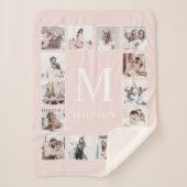 カスタムフォトコラージュパーソナライズされたピンク シェルパブランケット (正面)