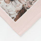 カスタムフォトコラージュパーソナライズされたピンク フリースブランケット (角)