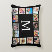 カスタムフォトコラージュパーソナライズされたブラック アクセントクッション (正面(垂直))