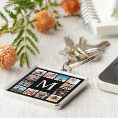 カスタムフォトコラージュパーソナライズされたブラック キーホルダー (側面)