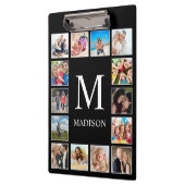 カスタムフォトコラージュパーソナライズされたブラック クリップボード (左)