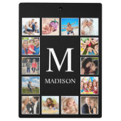 カスタムフォトコラージュパーソナライズされたブラック クリップボード (裏面)