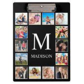 カスタムフォトコラージュパーソナライズされたブラック クリップボード (正面)