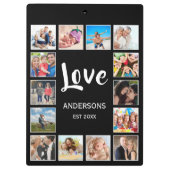 カスタムフォトコラージュパーソナライズされたブラック クリップボード (裏面)