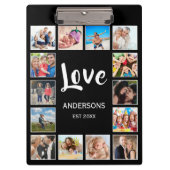 カスタムフォトコラージュパーソナライズされたブラック クリップボード (正面)