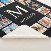 カスタムフォトコラージュパーソナライズされたブラック シェルパブランケット (3/4)