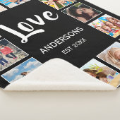 カスタムフォトコラージュパーソナライズされたブラック シェルパブランケット (3/4)