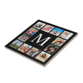 カスタムフォトコラージュパーソナライズされたブラック タイル (側面)